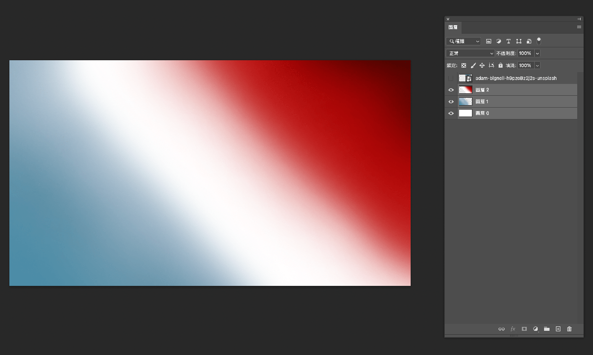 photoshop 玻璃效果 - 藍色紅色白色